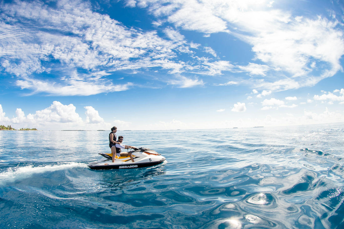 two people on a jetski out on open water